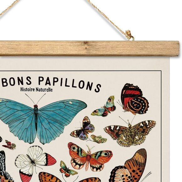 Vintage Butterfly Poster with Wooden Frame, Cottagecore Room Decor Aesthetic, Re - Picture 3 of 8